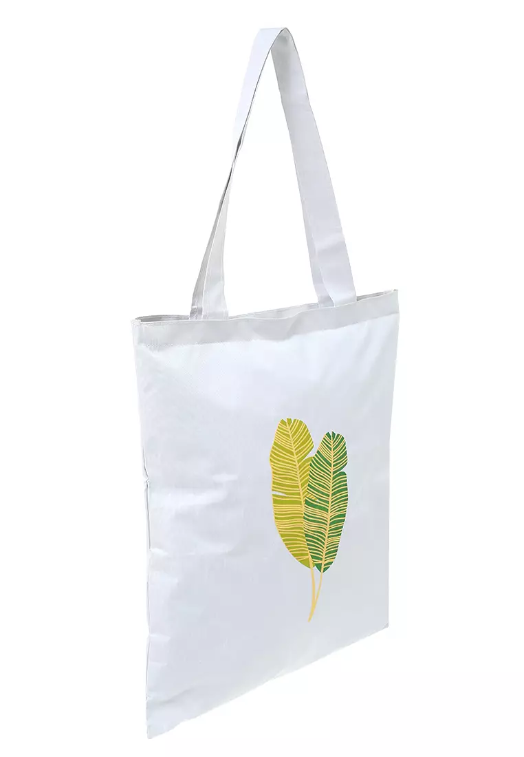 Viola Tote Bag Motif Daun Tas Wanita Quality Premium - White