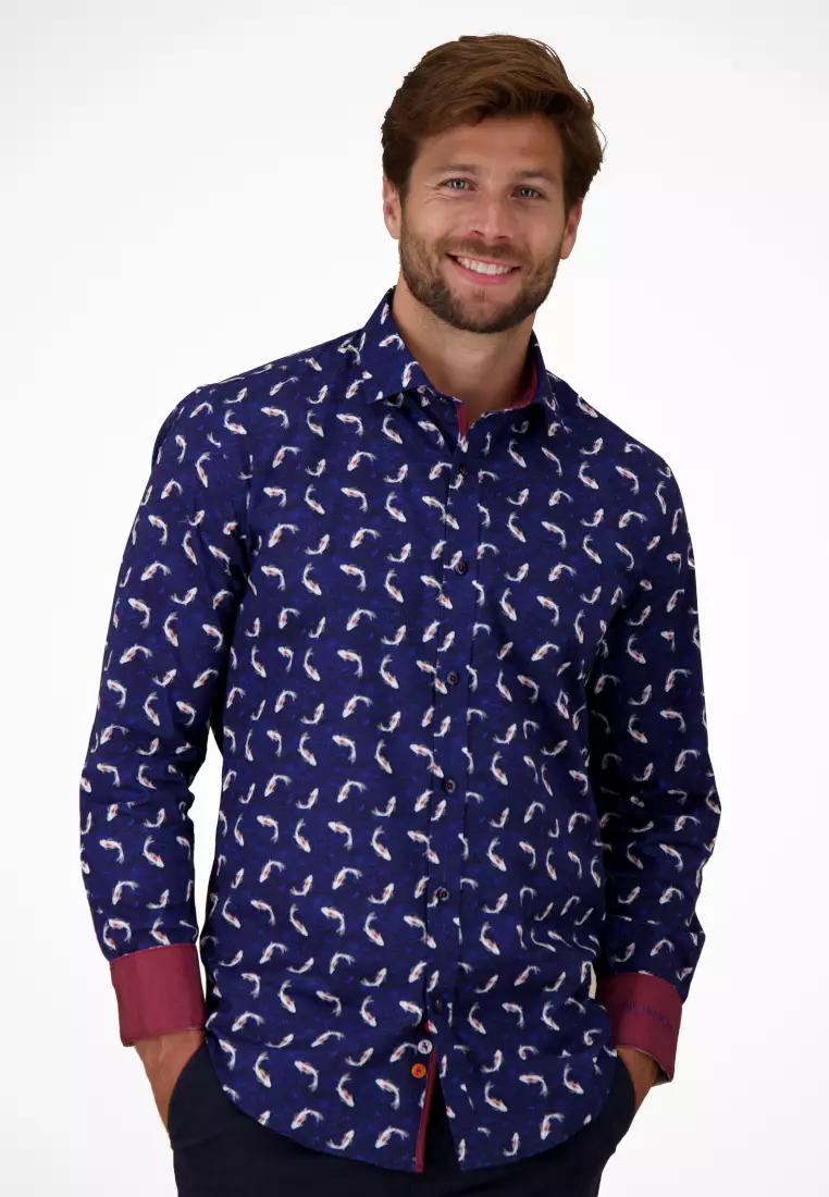 Men Classic - Long Sleeve Shirt - Koi Carp
