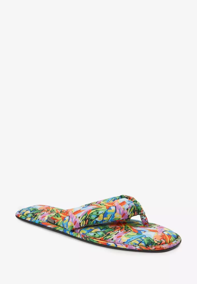 Linen Blend Flip Flop Slippers