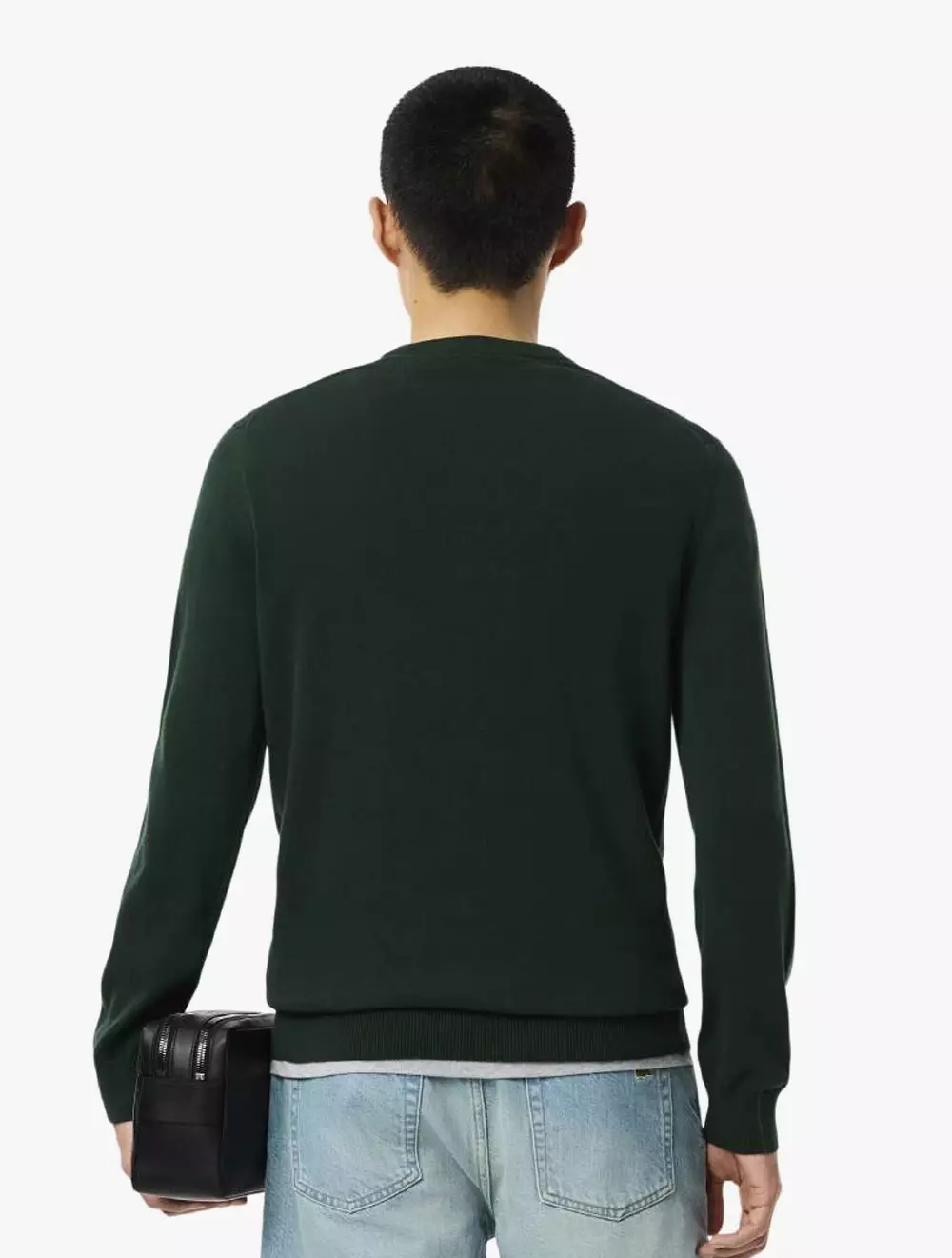 Monochrome Crew Neck Cotton Sweater - Green