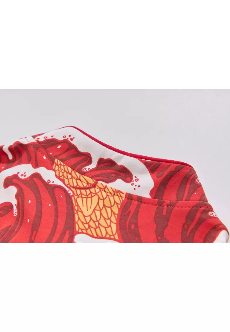 Ready Stock Carp Dragon Leap Girl Cheongsam Dress Baby Kids CNY Chinese New Year Outfit