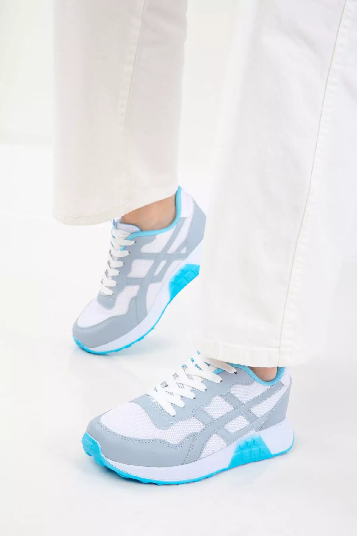 Ice-White-Blue Women's Sneaker 20654