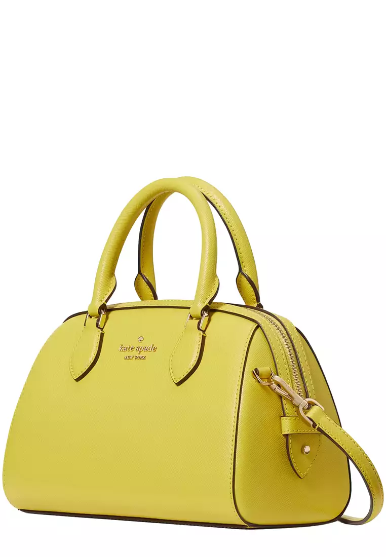 Madison Saffiano Leather Duffle Crossbody Bag in Lime Slice KF493