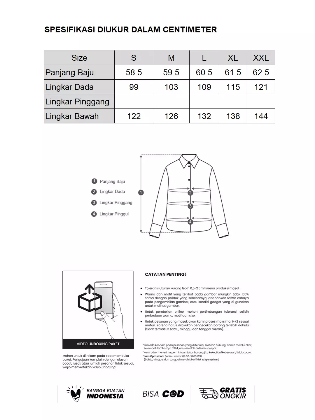 MINIMAL - Daena 2 - Kemeja Lengan Panjang Motif Garis - Blue Colour Blue