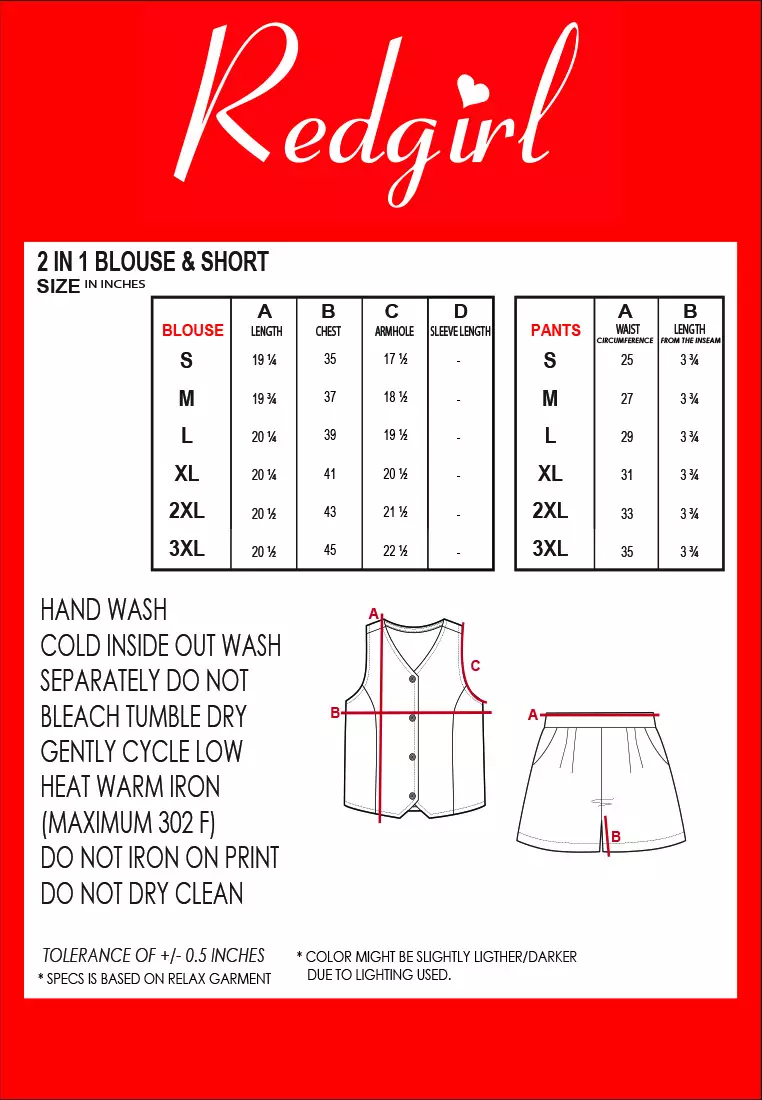 Stripes Cotton Sleeveless Blouse/Shorts Terno