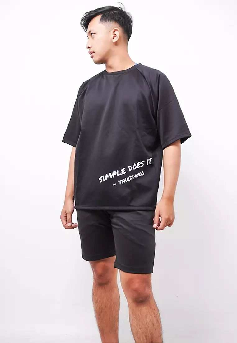 MTK07 Kaos Oversize Distro Pria Simple Doest It Hitam