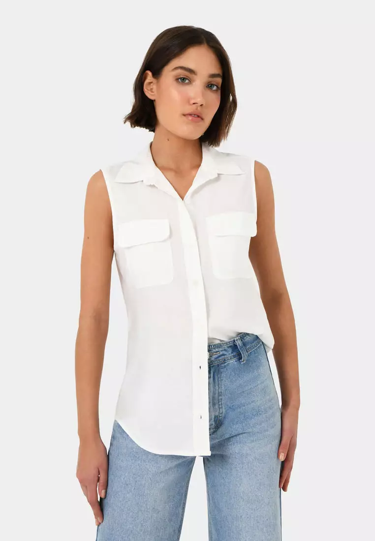 Buy FORCAST Aimee Sleeveless Shirt 2026 Online | ZALORA
