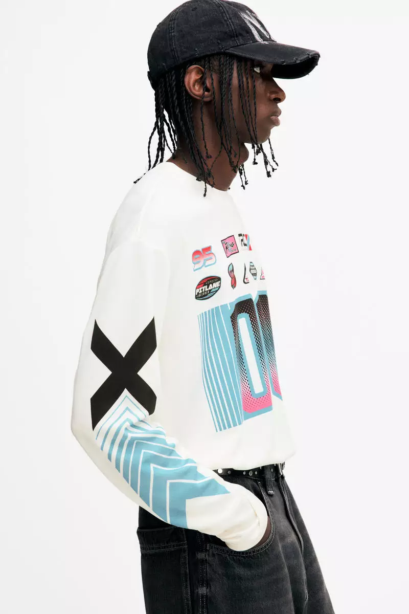 Loose Fit Long-sleeved mesh top