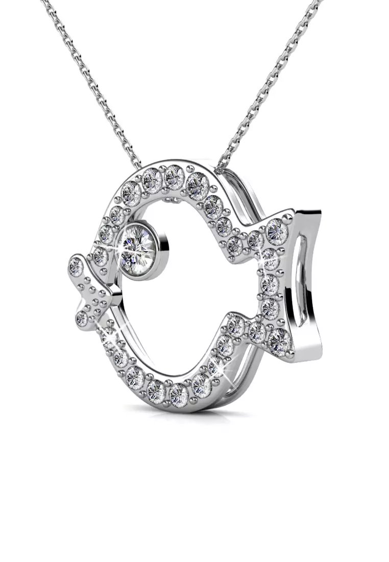 Pufferfish Pendant WG - Kalung Crystal Swarovki by Her Jewellery