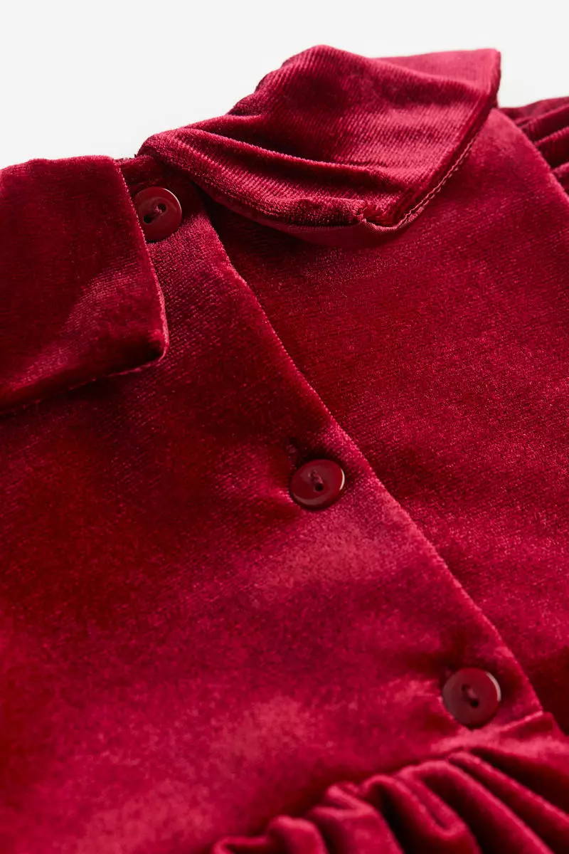 H and m red clearance velvet dress