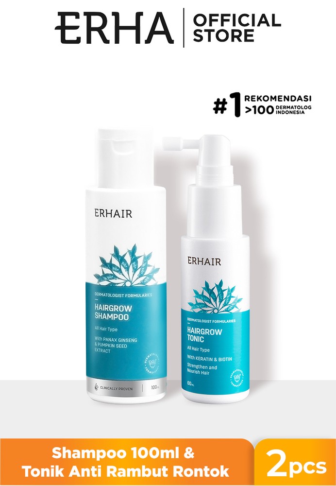 Jual ERHA Erha VP Hairgrow Shampoo 100ml & Hairgrow Tonic Sampo