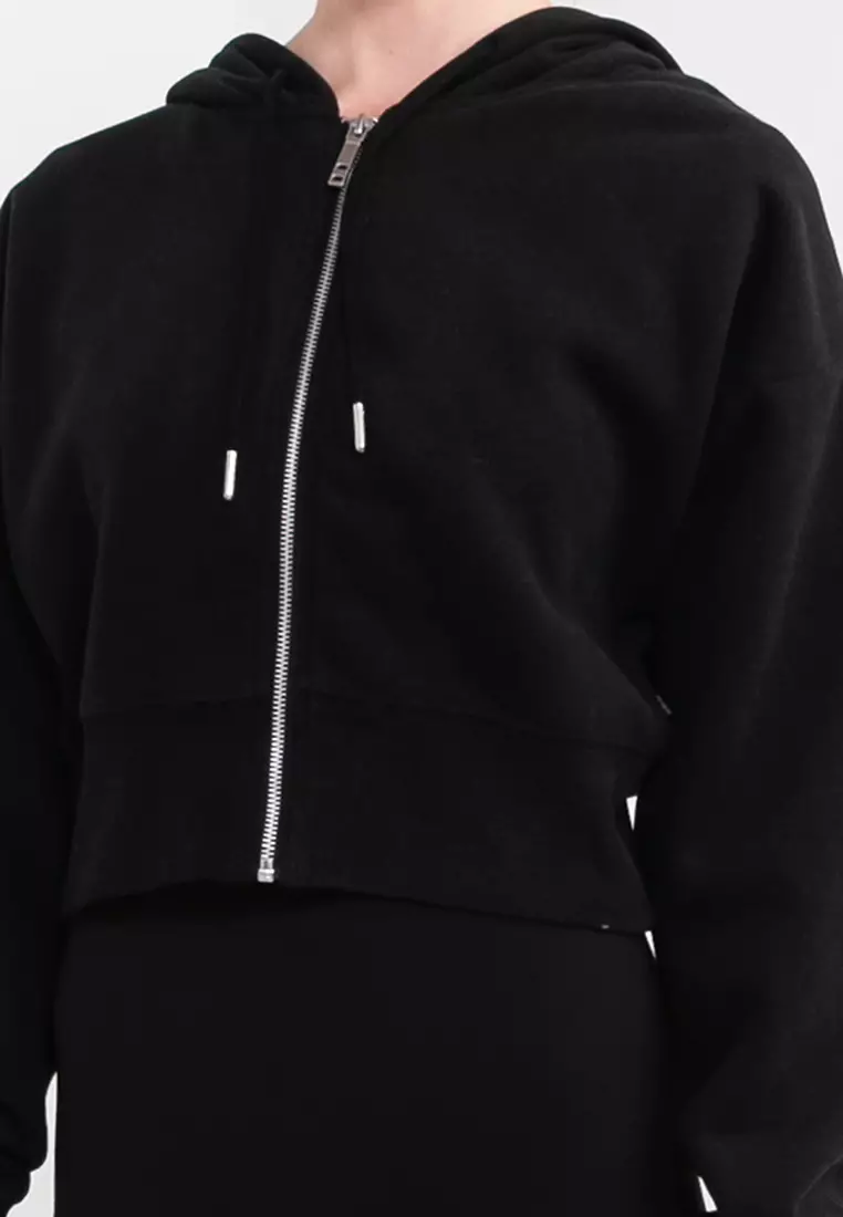 Cropped hoodie cotton on outlet