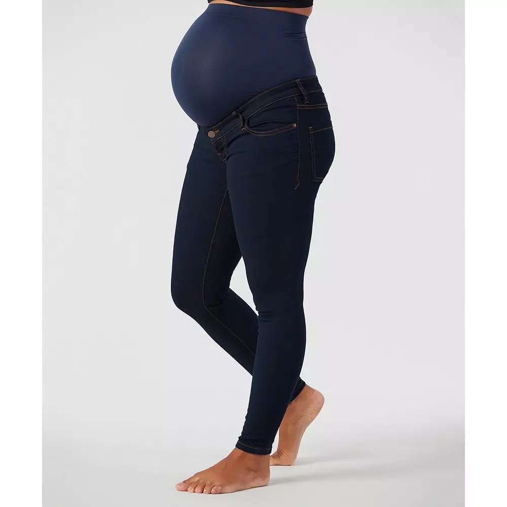 Mothercare Dark Indigo Skinny Over The Bump Maternity Jeans 10L32 -Jeans Wanita (Biru)