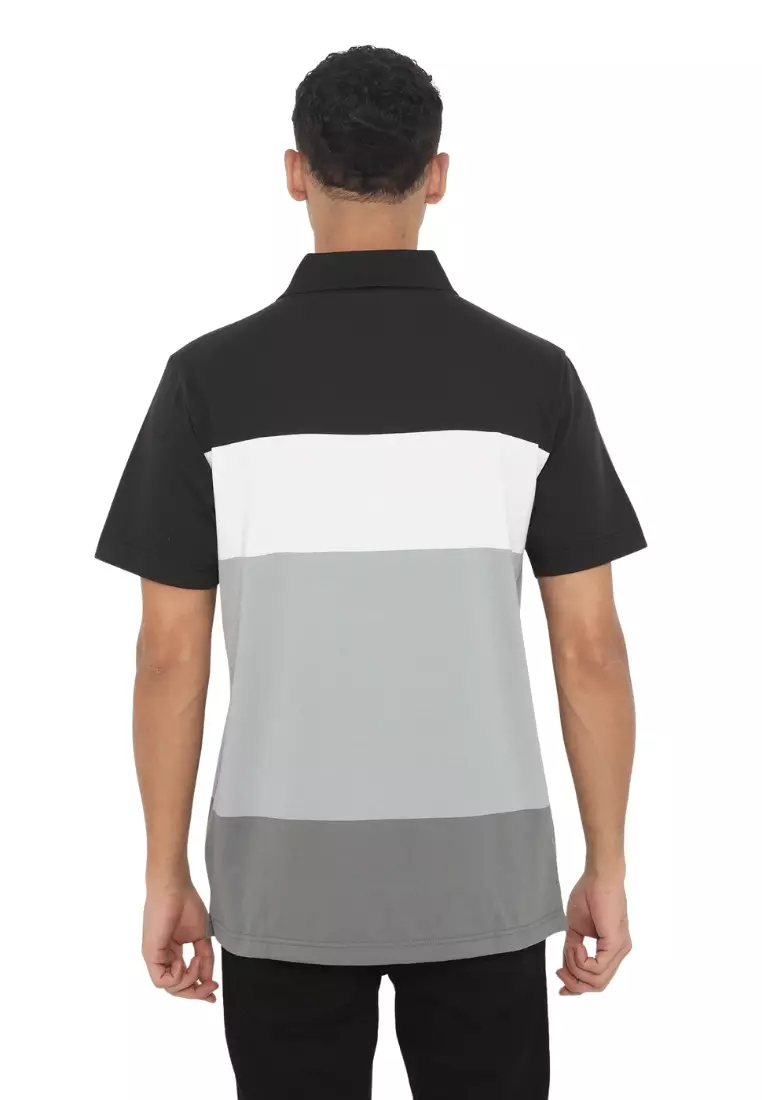 POLICE Polo Shirt Salur Bordir Cotton Premium Tebal Pria 553038