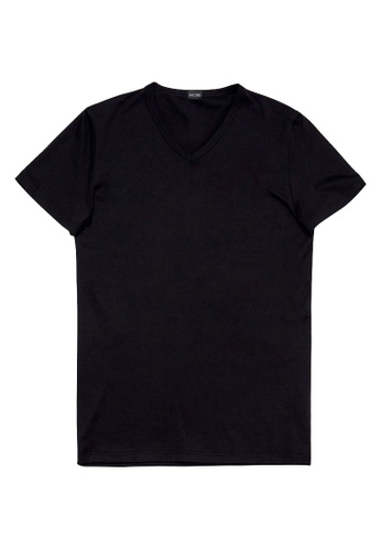 HOM black Best Modal T-Shirt V Neck FAFD9US53CB767GS_1