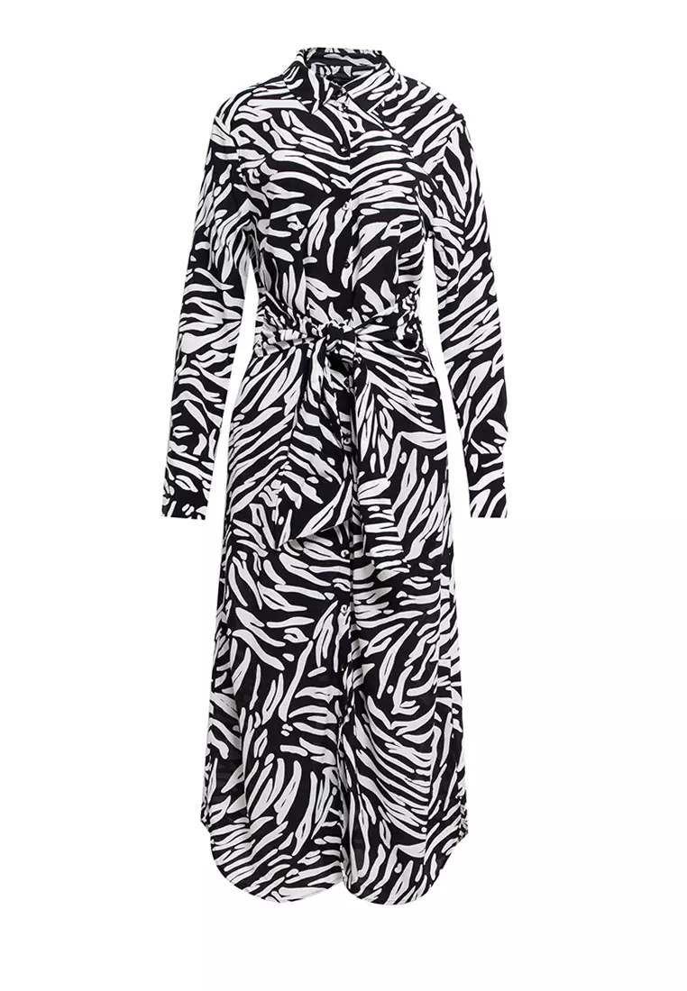 Jual Marks & Spencer Zebra Tie Front Shirt Dress Original 2023 | ZALORA ...