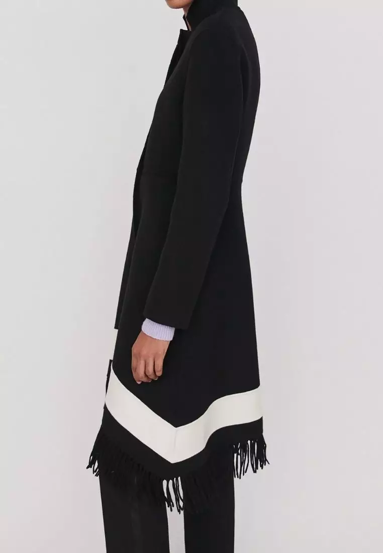 maje textured double faced coat