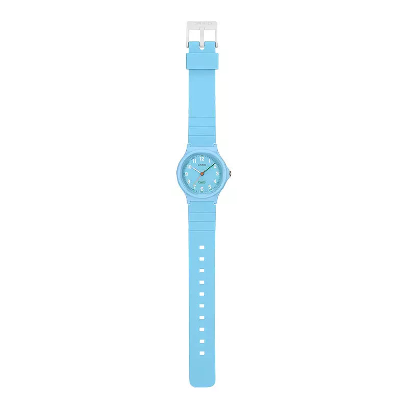 Jam Tangan Wanita Casio General LQ-24B-2BDF LQ24 LQ-24B Pop Ladies Analog Blue Dial Blue Resin Band
