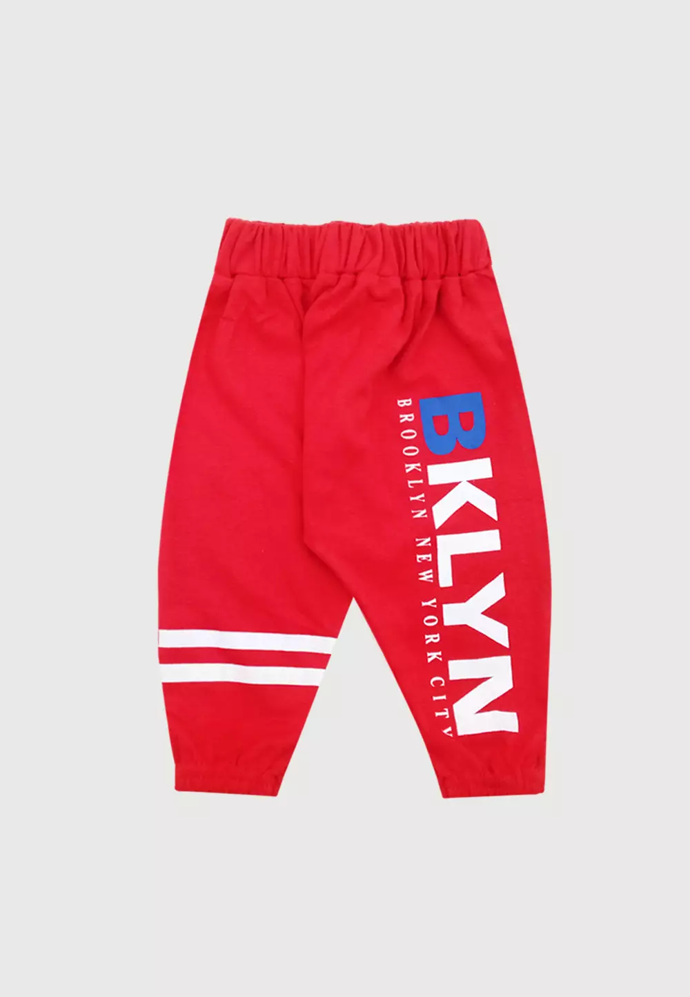 Wakakids Baju Bayi Anak Laki Laki Usia 12 Bulan Hingga 18 Bulan Setelan Celana Jogger  Motif Brooklyn New York City 3390 Merah