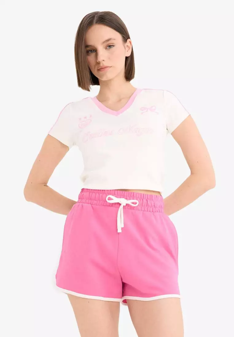 Coool Regular Fit Elastic Waist Lace Thick Mini Shorts A6224Ax25Sm