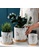 DILAS HOME Gold x Marble Effect Plant Pot with Tray - Large FDAFCHL6DA86F2GS_2