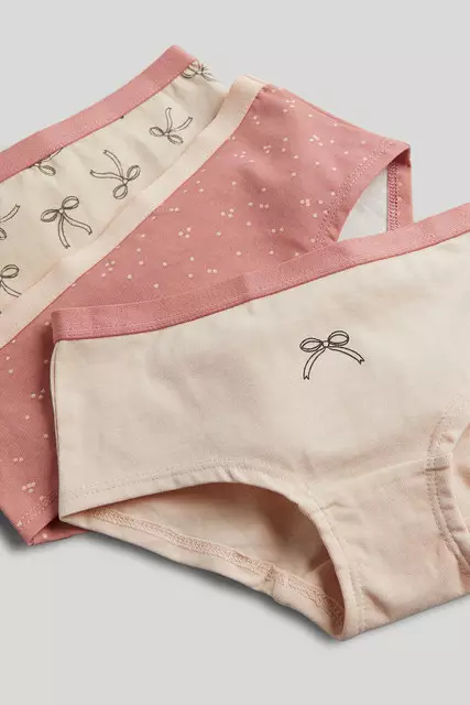 Mothercare 3 Pack Bows Hipster Briefs - Celana Dalam Anak Perempuan (Pink)