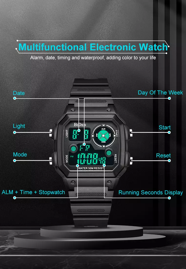 Jam Tangan Pria Digital Pria Militer Olahraga Kasual Anti Air Jam Tangan Cowok