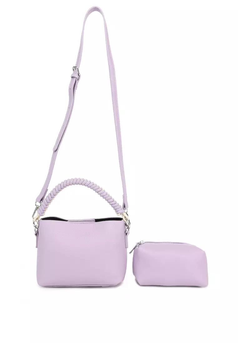 Cable Cord Strap Mini Bag In Purple