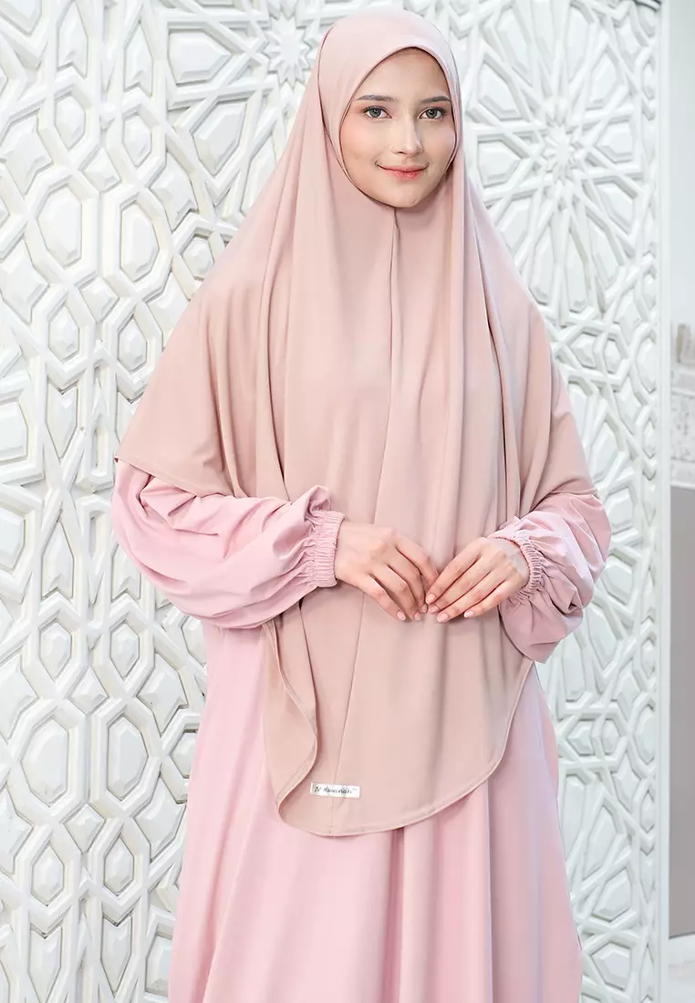 JV Hasanah Abaya Rayon Bergo Syar'i Rosegold | Gamis Abaya Rayon Jumbo