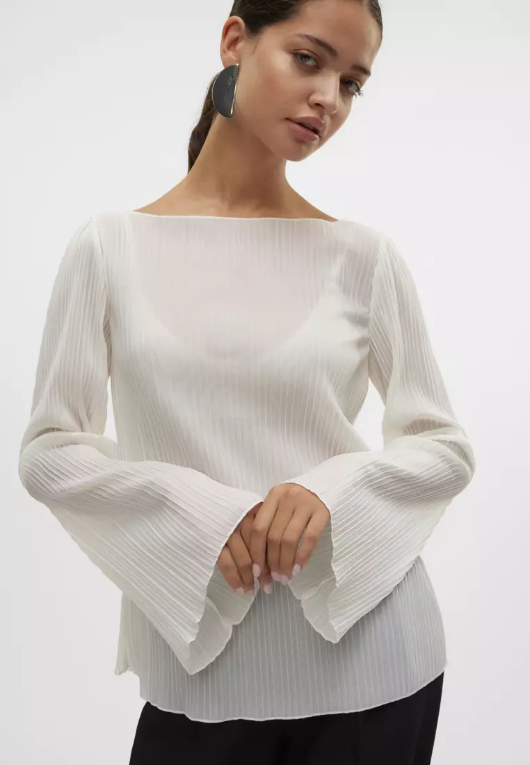 Natalle Long Sleeve Boat Neck Top