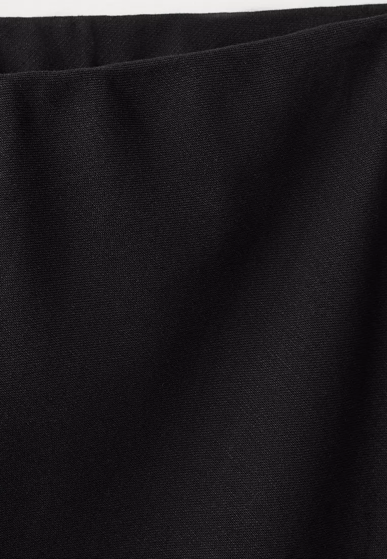 Linen-Blend Straight Skirt