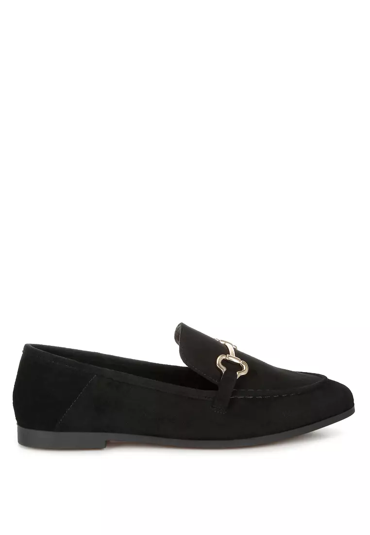Discount on London Rag  shoes - SKU: Black Horsebit Embellished Loafers
