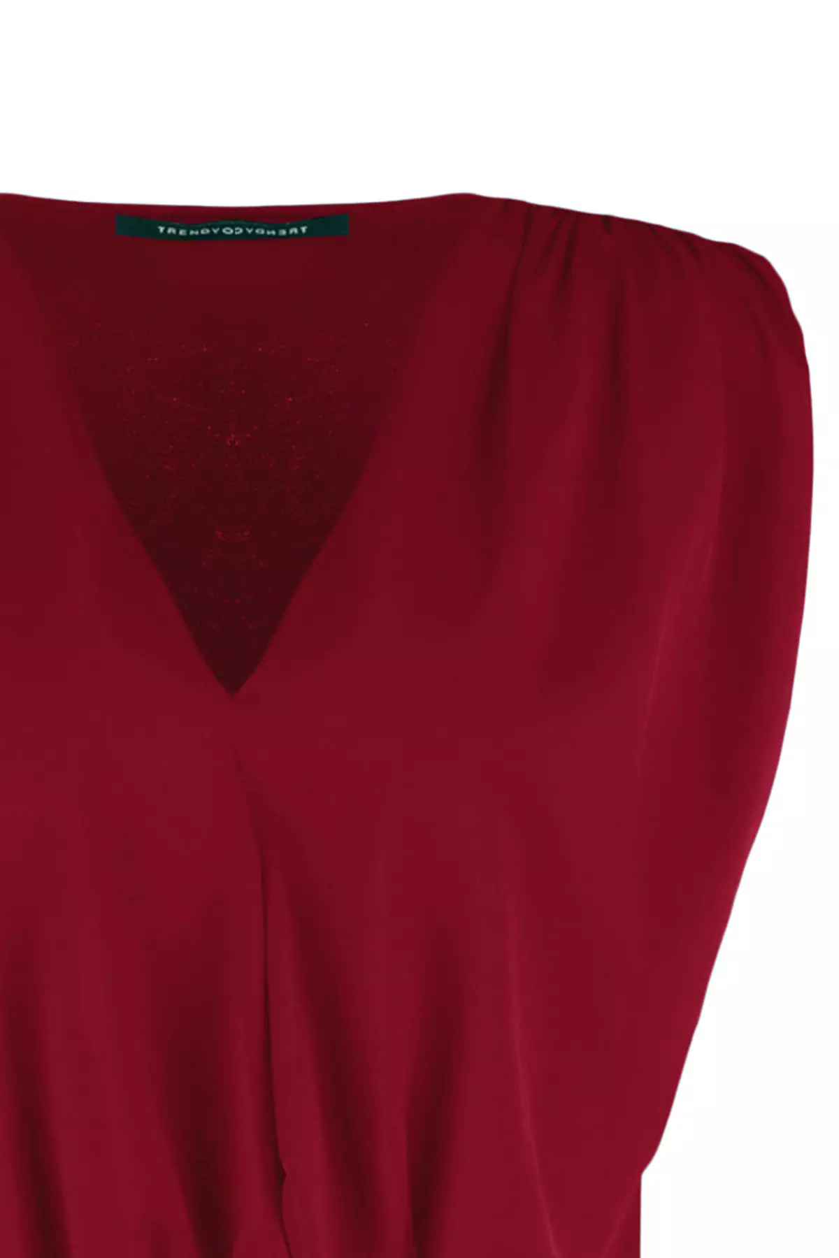 Red Padded Double Breasted Elastic Snap Knit Bodysuit TWOSS23BD00007