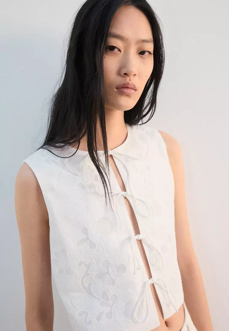 Embroidered Waistcoat With Bows