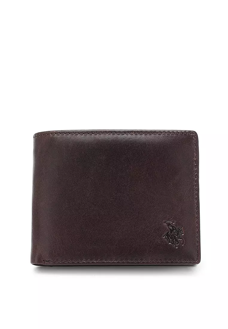 Genuine Leather RFID Short Wallet - Brown
