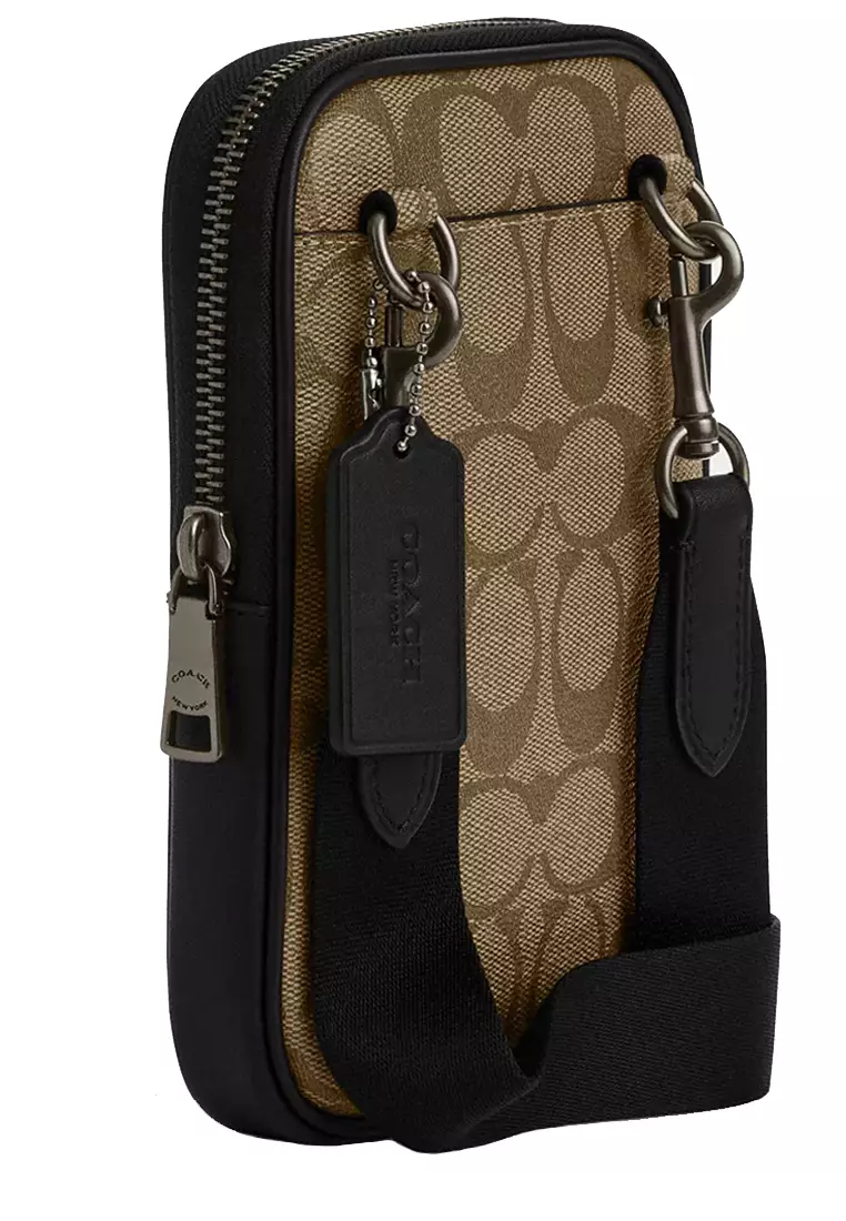 Coach Aden Crossbody Bag In Signature Canvas In Khaki CO912