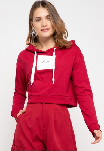 Third Day LMP023 pbch crop hoodie thdy sign square maroon 6D90DAAA221CA6GS_1