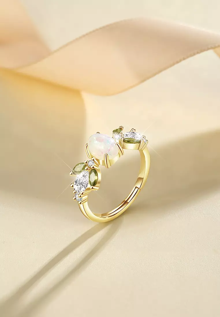 Cincin Wanita Original Cincin Cewek Mewah Adjustable Ring Flower Branch Fairy Anti karat Adjustable Kotak Indah COD