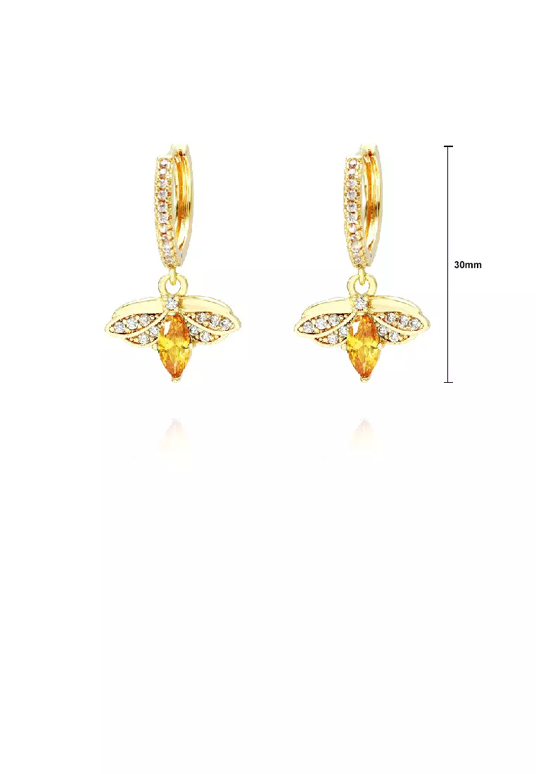 Gold best sale bee earrings
