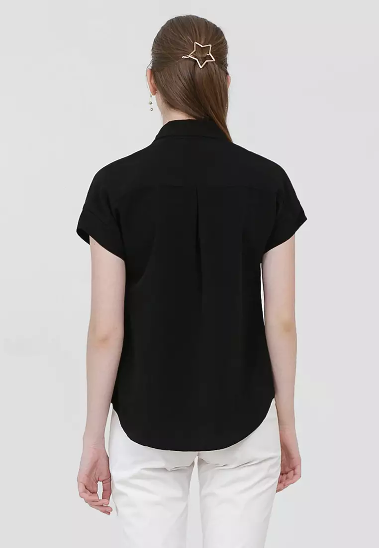 Myra Lapel Shirt in Black
