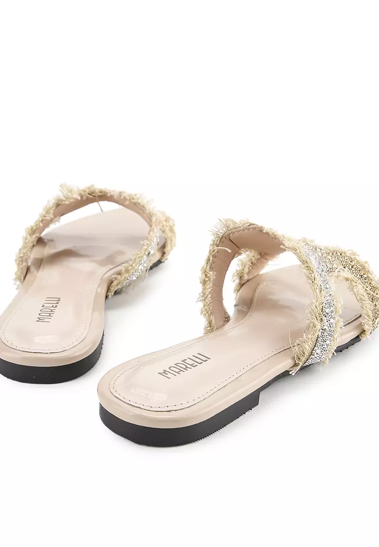 Gozana Sandal wanita Flat Teplek  - Gold
