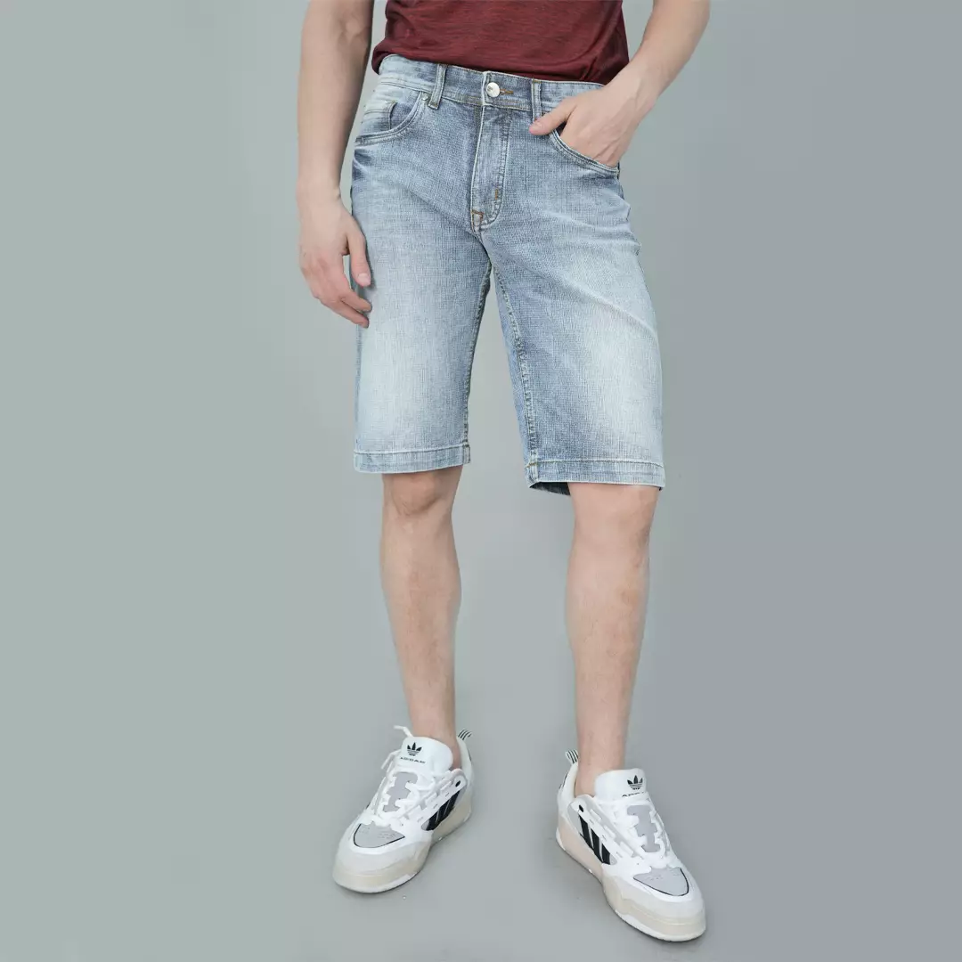 LGS - Celana Pendek Jeans Pria Motif Washed Whiskers - JSS.454.PS079.A670.C