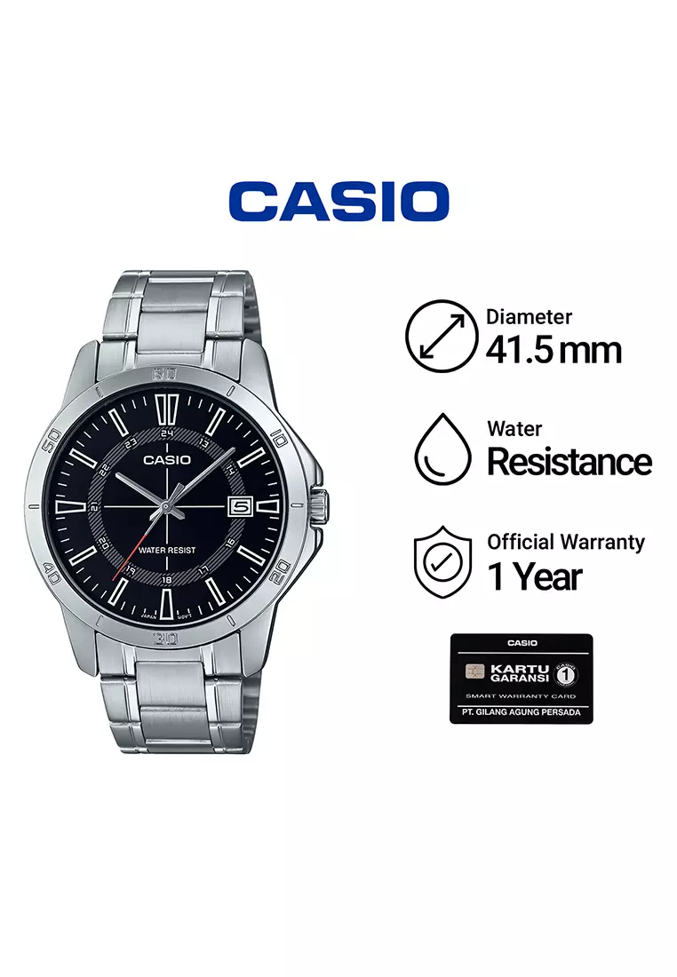 Jam Tangan Pria Casio Standard Series MTP-V004D-1C Stainless Steel