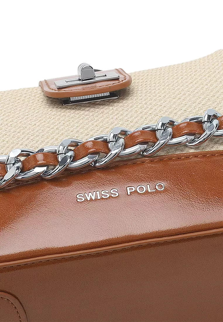 Women's Top Handle Bag / Sling Bag / Crossbody Bag / Shoulder Bag - Light Yellow / Brown