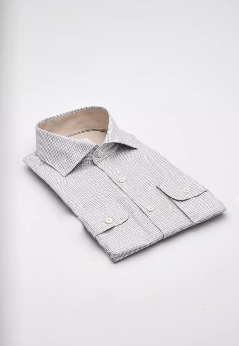 Dual-Colored Interlaced Classic Fit Shirt