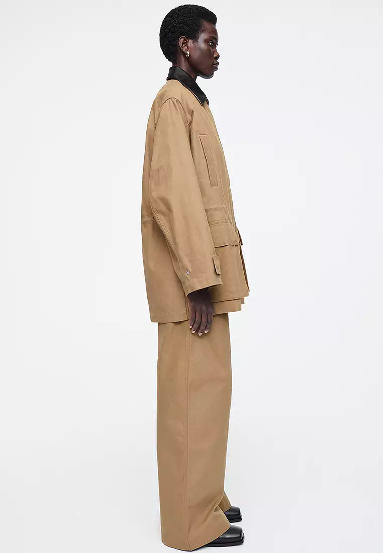 Buy COS Leather-Collar Field Jacket Online | ZALORA Malaysia