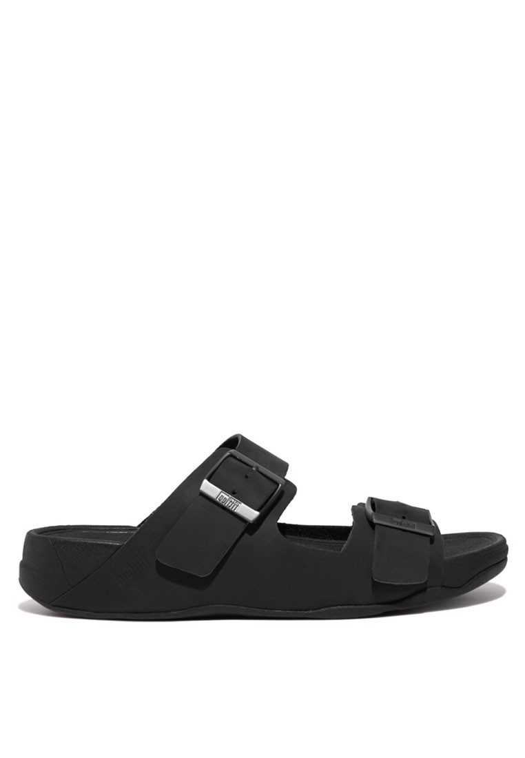 FitFlop TRAKK II Men's Buckle Nubuck Slides Sandals - Chocolate Brown (GD2-001)
