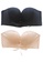Love Knot black and beige [2 Packs] Strapless Push Up Bra with Drawstring and Detachable Shoulder and Back Straps Bra (Beige and Black) C0E07USAE5DF39GS_1