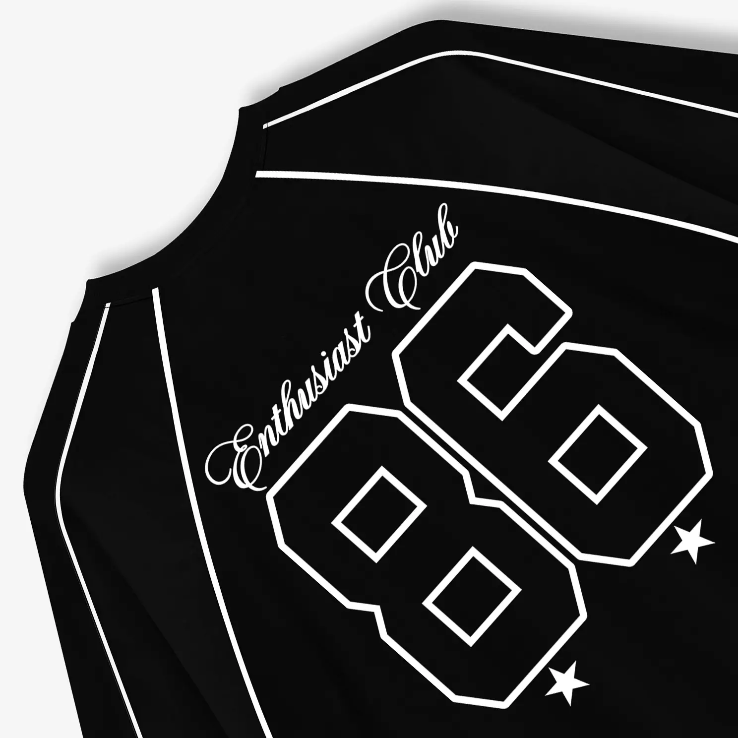 OOTDSUPPLY Oversized Raglan List V3 Sprint 86 Black & White | Oversize Pria & Wanita OVZRGLV3004