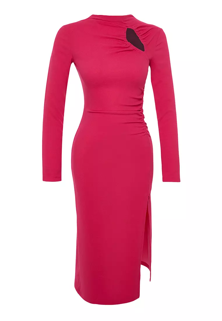 Cut Out Slit Midi Dress